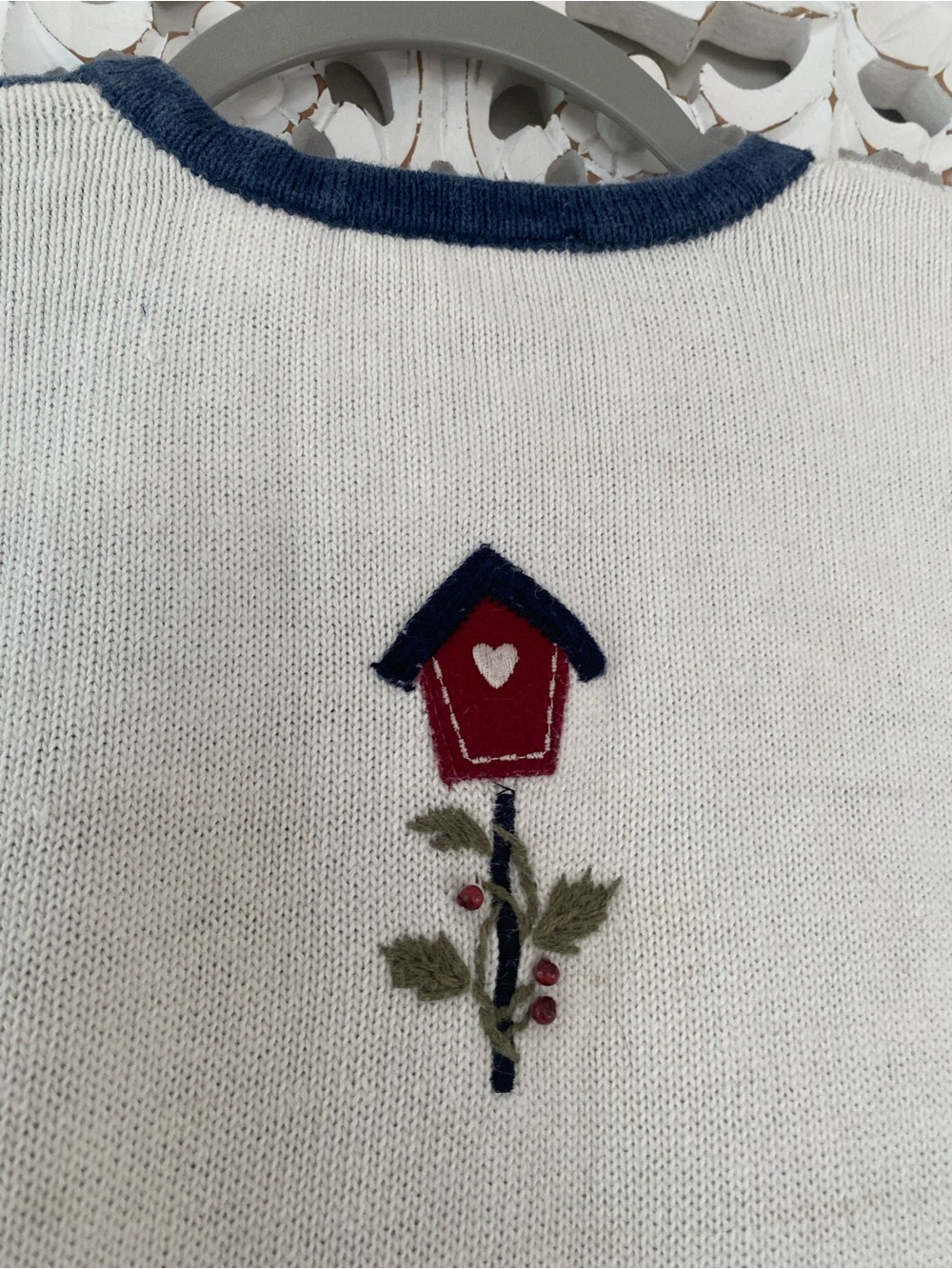 Vintage 90s Y2K Croft & Barrow Americana Patchwork Cardigan Vest Top L Patriotic - Picture 10 of 13